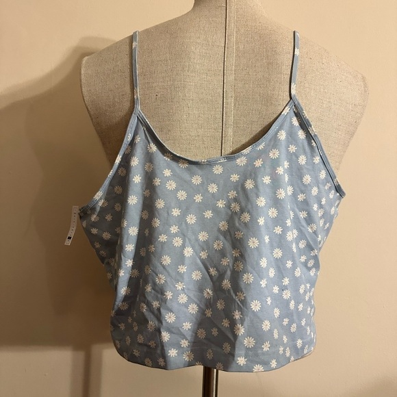 NWT BP. Light Blue Cropped Tank with Daisies - Size 3X - Picture 3 of 3
